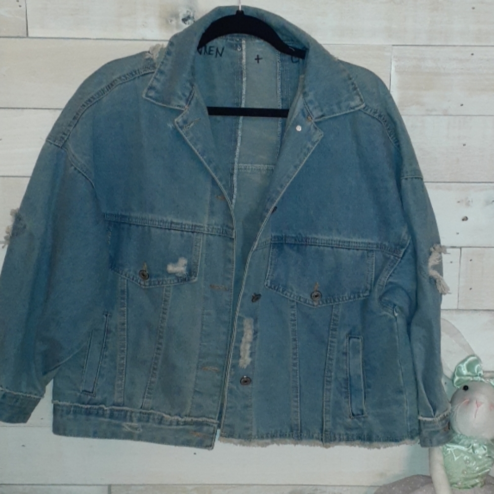 Wren + Glory jean jacket NWOT USA FLAG